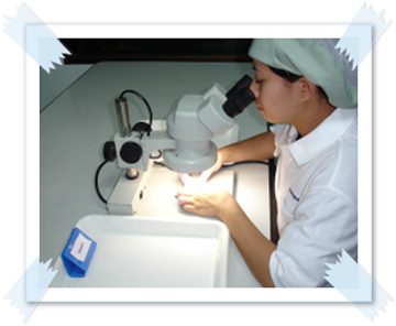 Microscope inspection of electronics parts